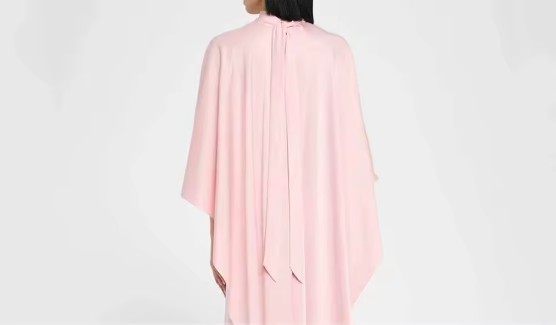 A Linie Abendkleid Elisabetta mit Umhang Knöchellang in Rosa
