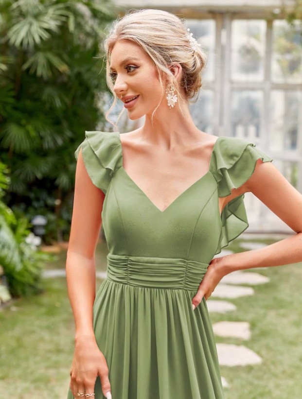  A Linie Chiffon Abendkleid Elisabet Festlich in Hell Grün