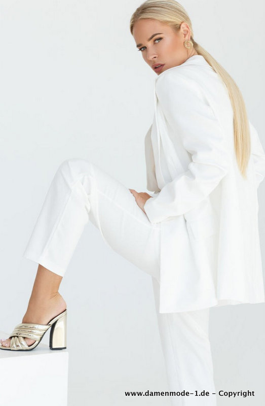 Abend Outfit Hosenanzug in Weiß Elegant und Festlich