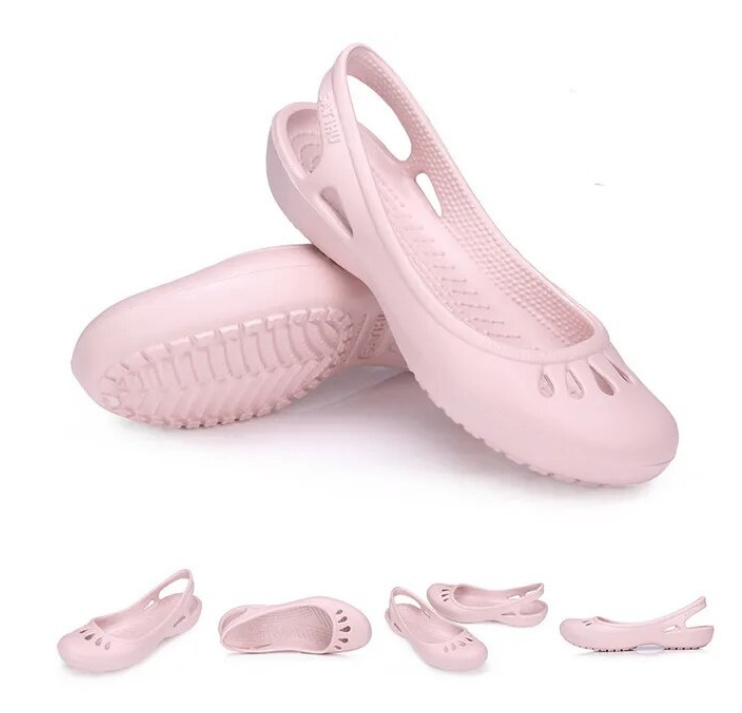 Ballerina Sommer Clogs Outdoor Schuhe für Damen in Rosa