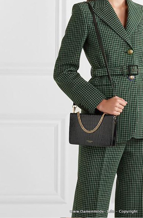 Business Tweed  Hosenanzug für Damen in Grün Kariert