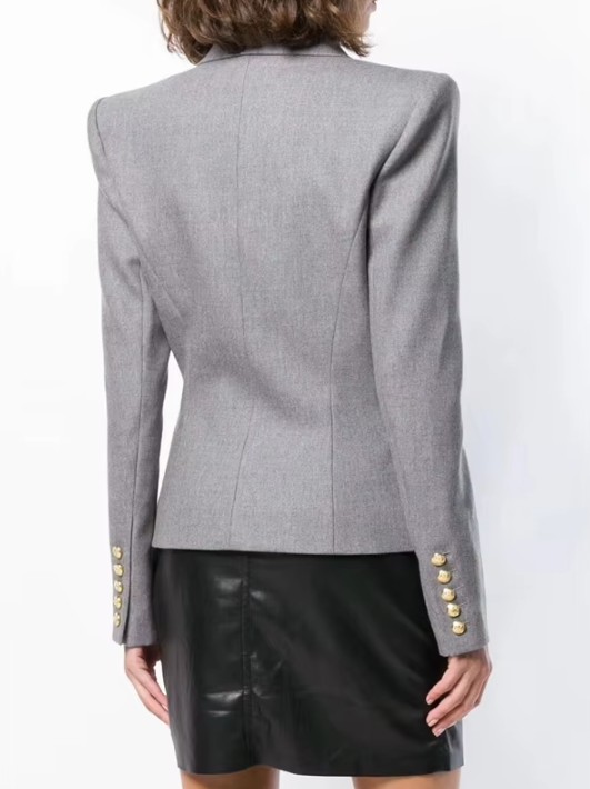 Damen Blazer Eika Elegant in Silber mit Gold Knöpfe