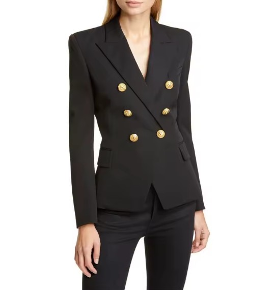 Damen Blazer Elele Elegant in Schwarz mit Gold Knöpfe