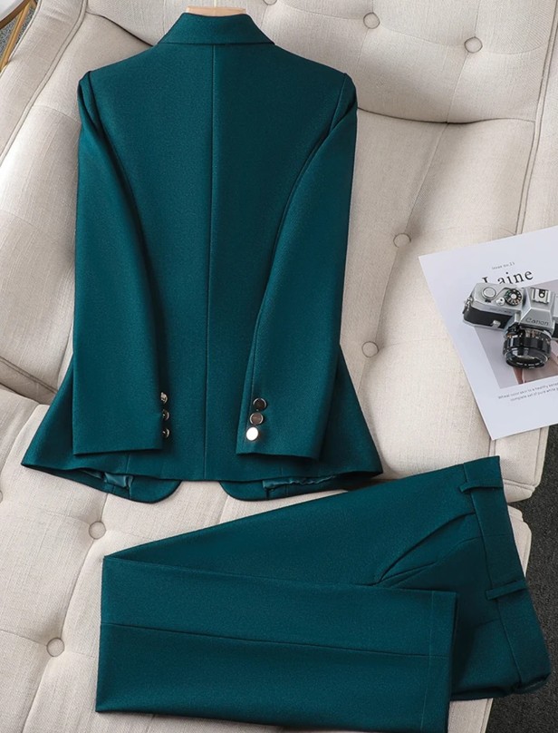  Damen Business Hosenanzug Elayne Elegant in Dunkelgrün