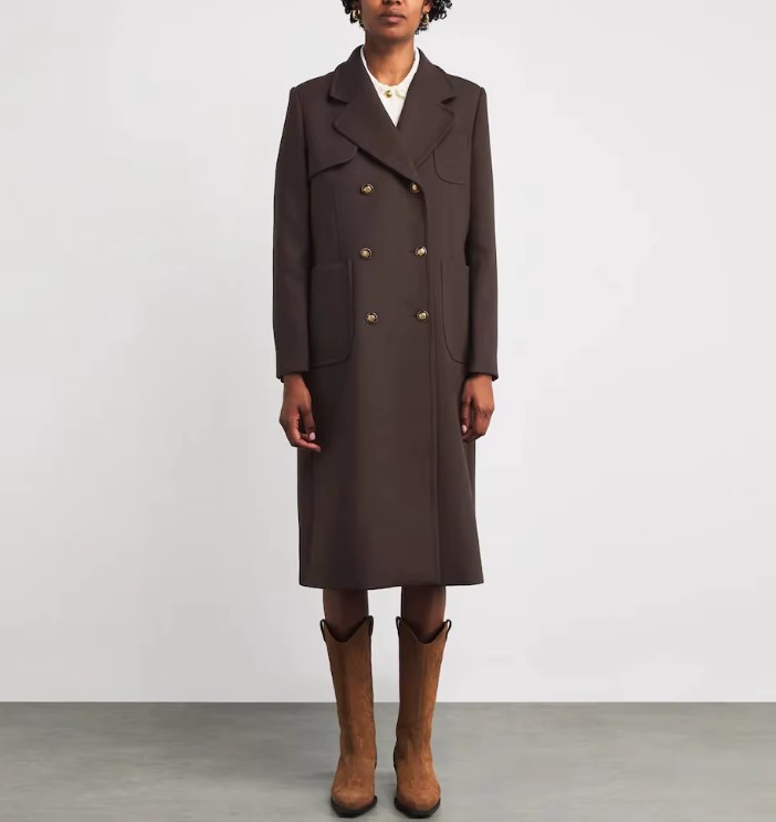 Damen Trenchcoat Dunkelbraun | Zweireihiger eleganter Mantel