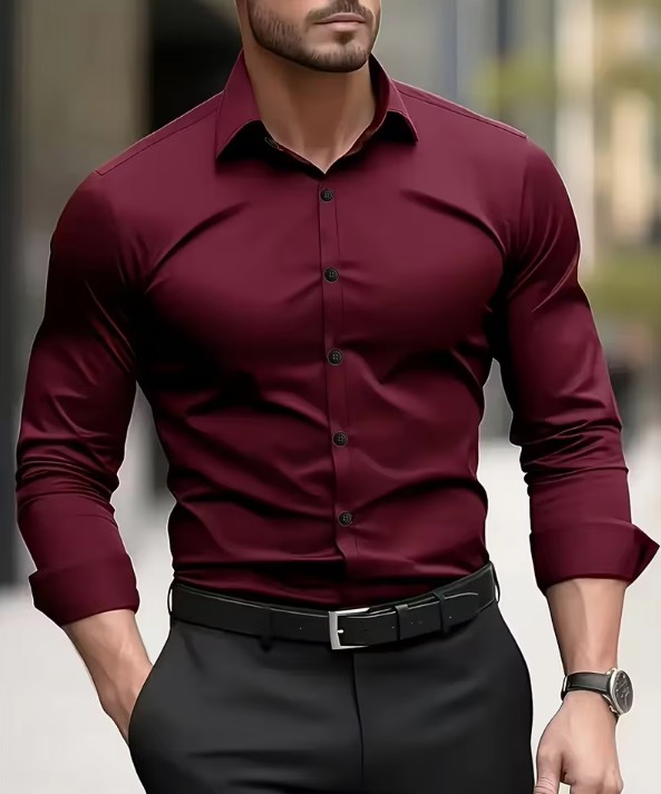 Weißes Herren-Langarmhemd – Klassisches Businesshemd für Herbst & Winter