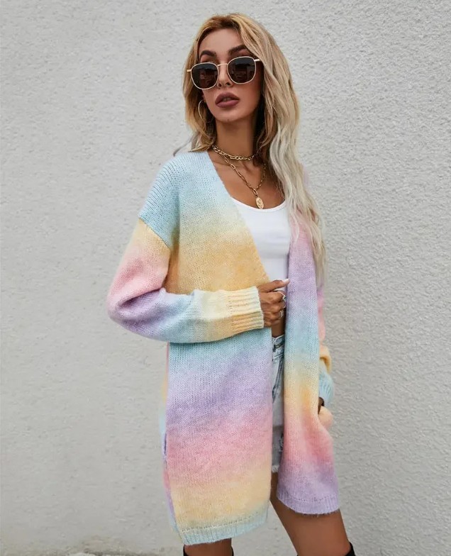 Kaschmir Cardigan Strickjacke Elisha Bunt Rosa