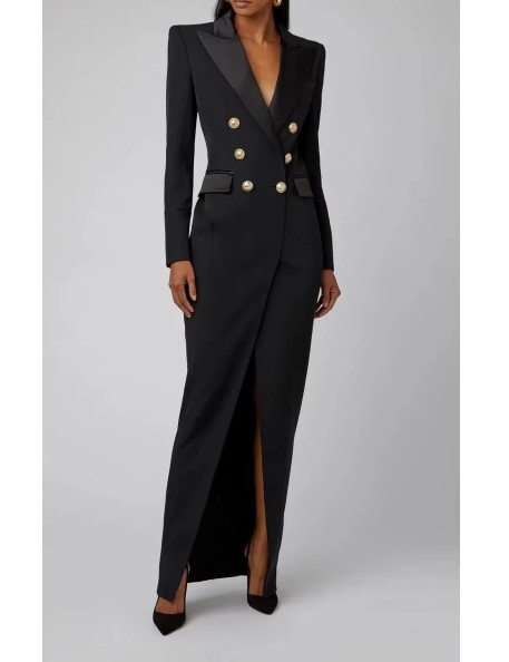 Langarm Blazer Kleid Eika Elegant und Festlich in Schwarz
