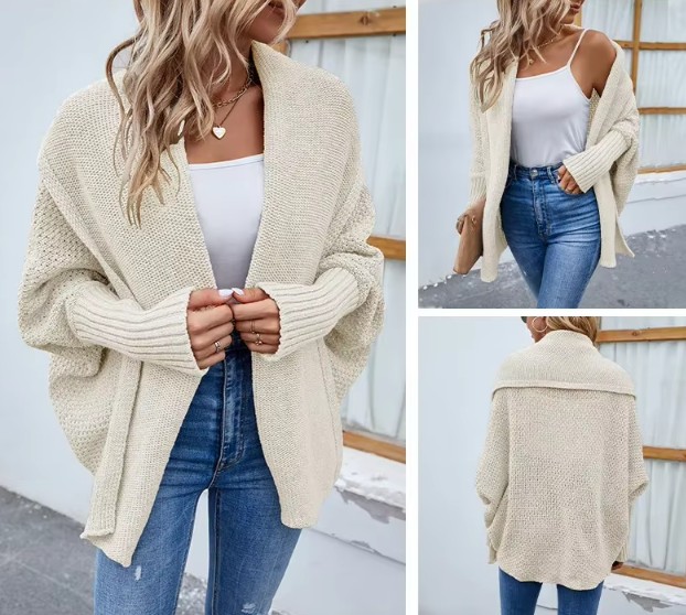 Langarm Damen Strickjacke Emmely in Weiß