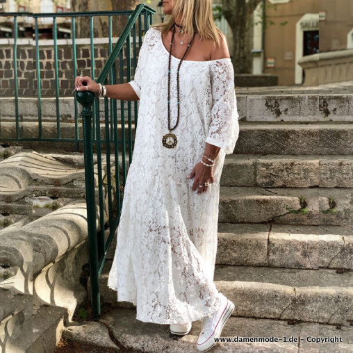 Maxi sommerkleid weiß Clearance