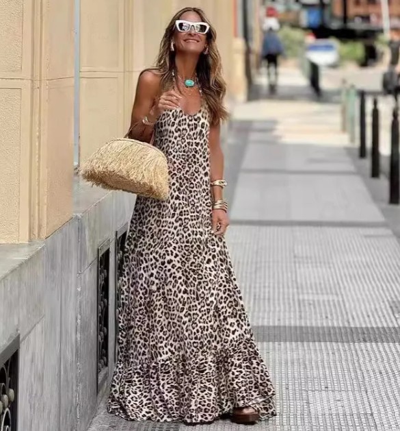 Leopard Print Sommerkleid Euphemia Lang