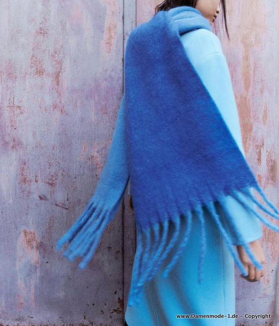 Oversize Cashmere Winter Schal für Damen in Navyblau
