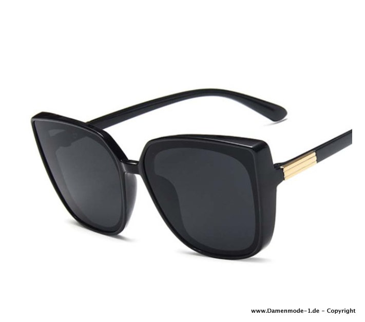 Oversize Cat Eye Sonnenbrille für Damen in Schwarz