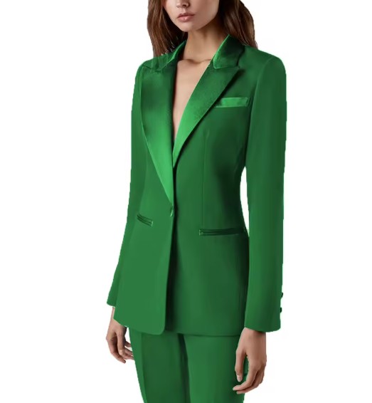 Smoking Stil Hosenanzug Friderike für Damen in Grün