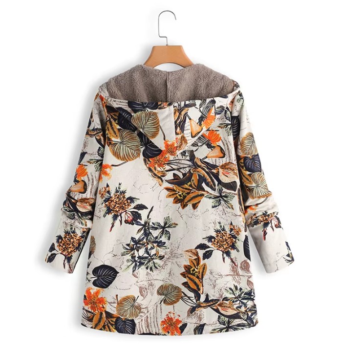 Warme Herbst - Winter Jacke Elisa mit Vintage Muster