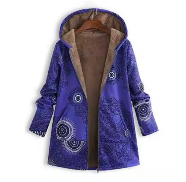 Warme Herbst - Winter Jacke Evita mit Vintage Muster