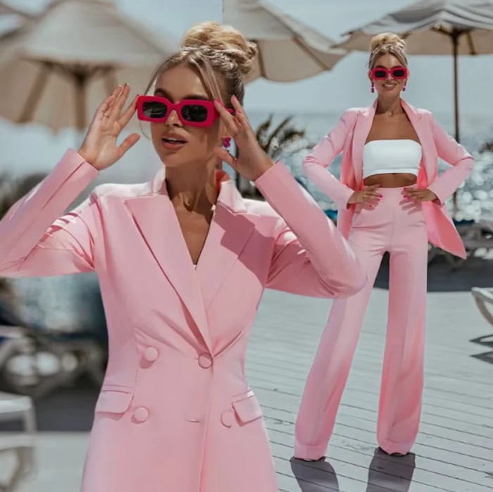 Zweireiher Damen Hosenanzug Eija In Rosa