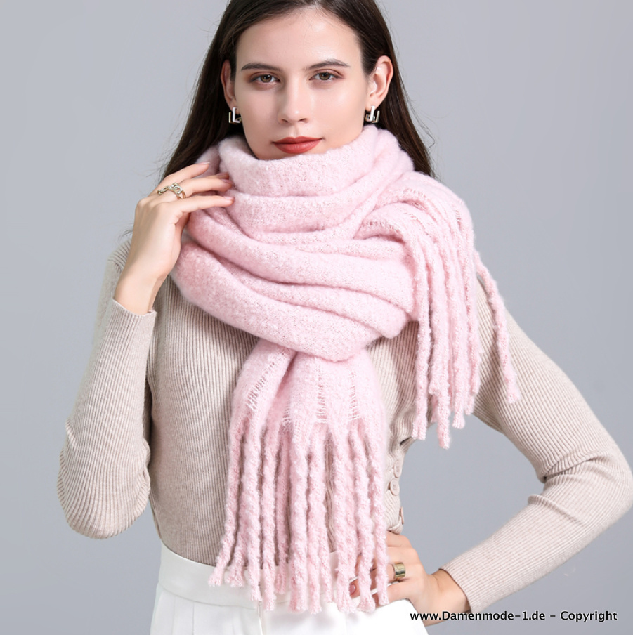 Oversize Kaschmir  Winter Schal für Damen Rosa