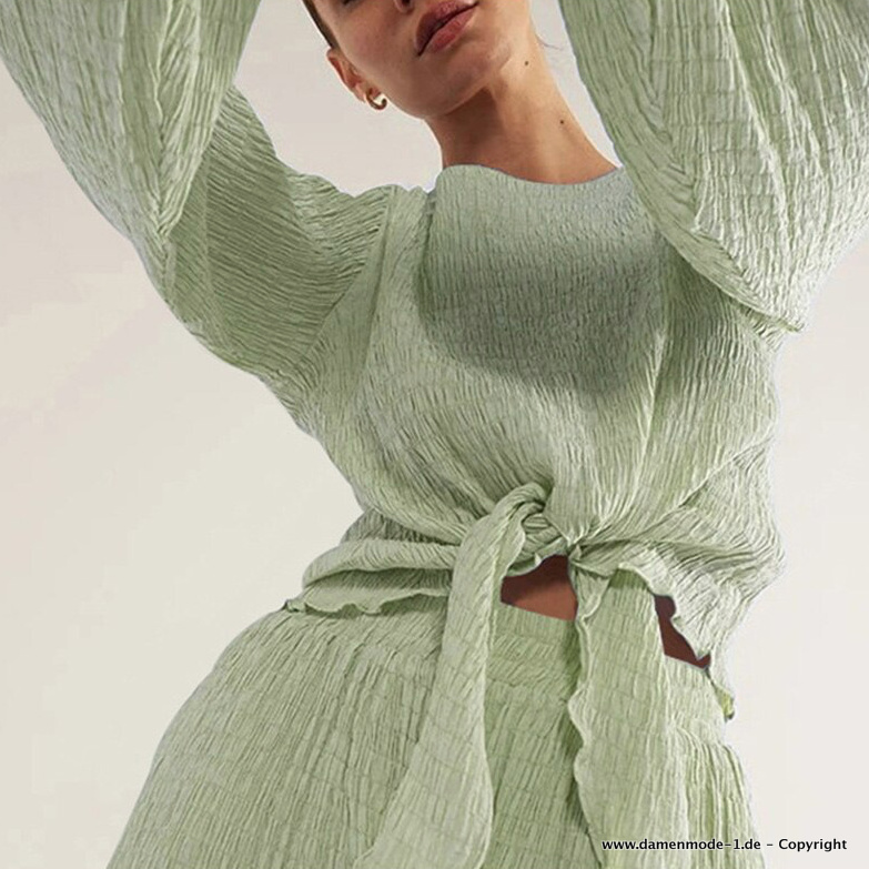 Sommeroutfit Zweiteiler in Mintgrün Kurze Hose mit Shirt
