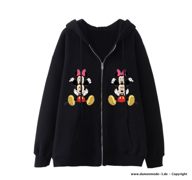 Disney Minnie Zipper Sweater für Damen in Schwarz