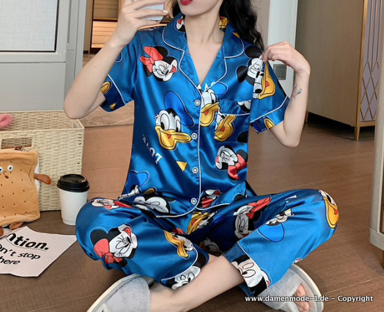 Disney Satin Donald Pyjama in Blau
