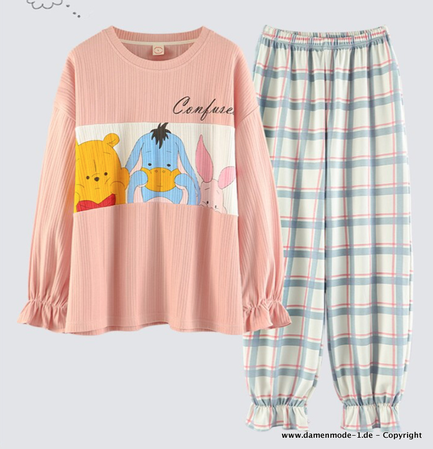 DIsney Cartoon Winnie the Pooh Pyjama Schlafanzug Bunt