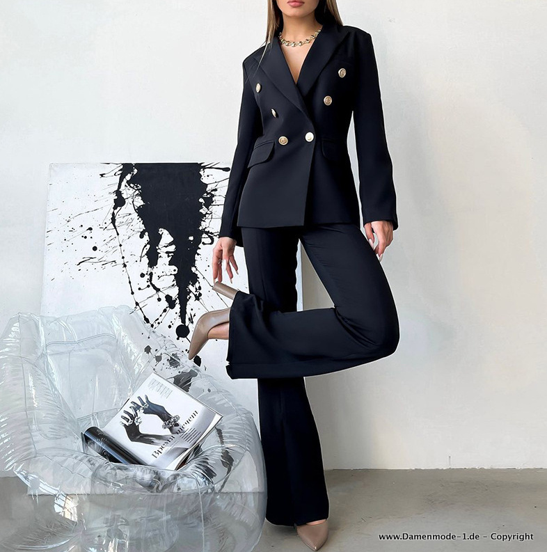 Business Hosenanzug Elegant und Festlich in Schwarz