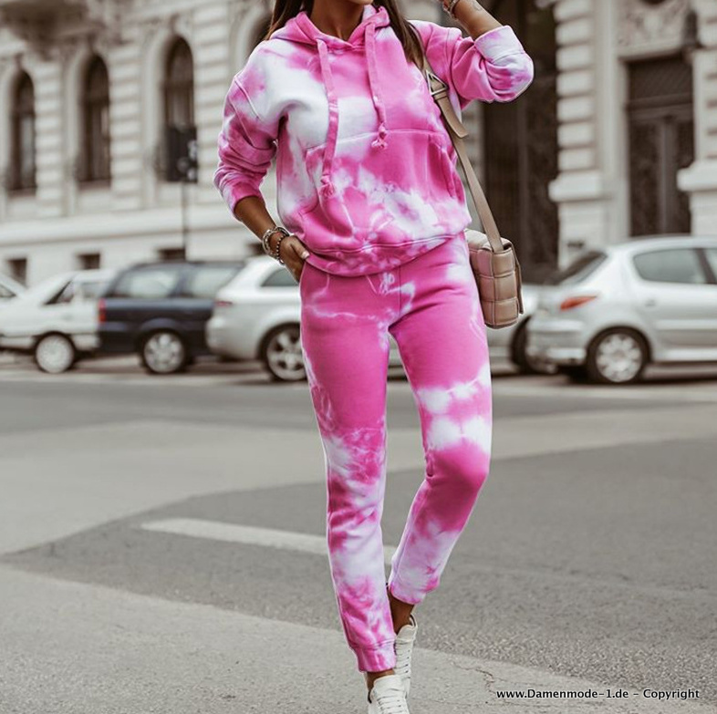 Sport Outfit Trainingsanzug Freizeitanzug Gradiert in Pink