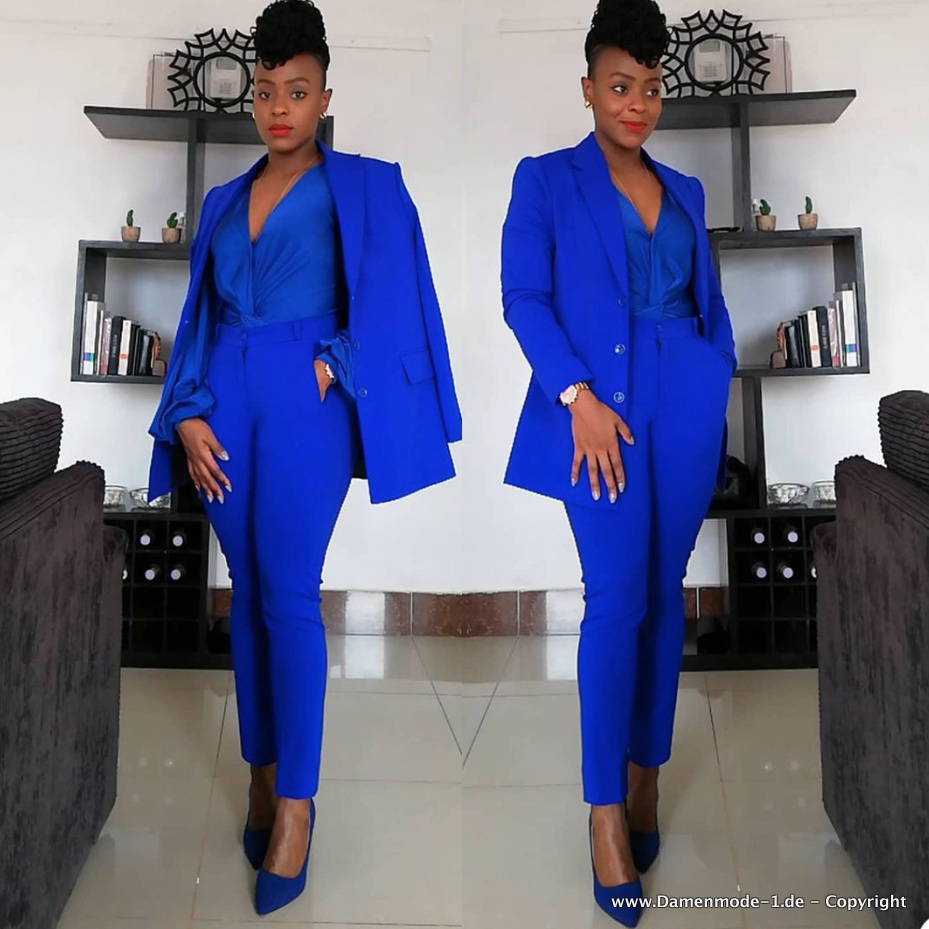 A Linie Business Hosenanzug Beth Elegant und Festlich in Royal Blau