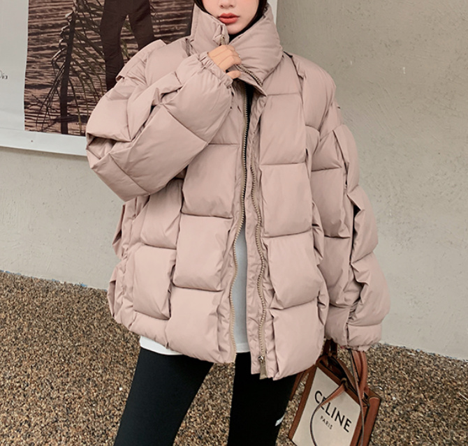 Warme Daunenjacke für Damen in Beige mit Kragen