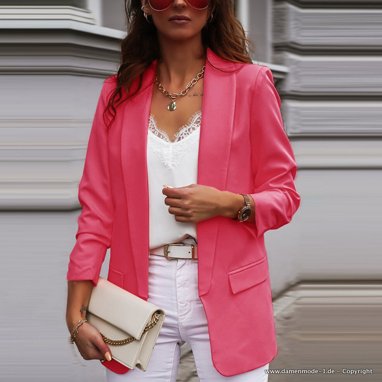 Plus Size Damen Blazer Elegant in Pink