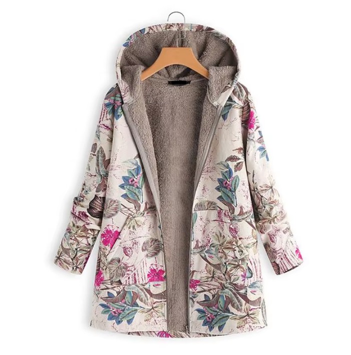 Warme Herbst - Winter Jacke Elektra mit Vintage Muster