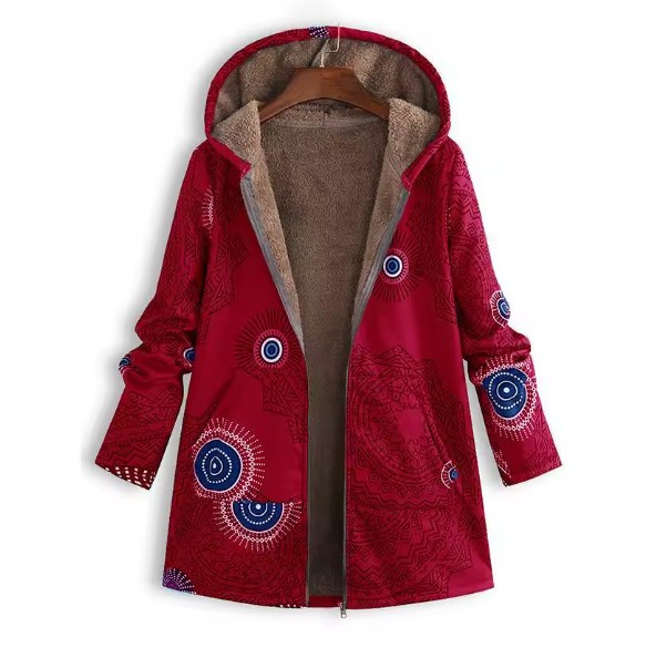 Warme Herbst - Winter Jacke Else mit Vintage Muster