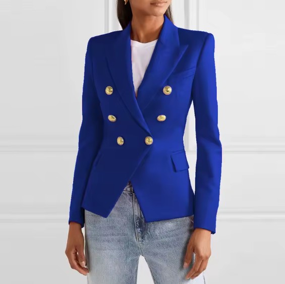 Damen Blazer Elele Elegant in Navyblau mit Gold Knöpfe