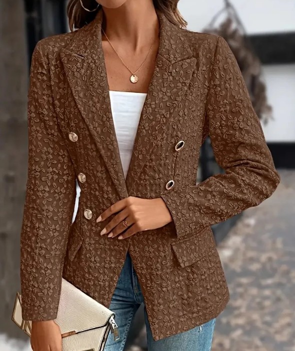 Zweireiher Damen Blazer Eilika Elegant in Braun