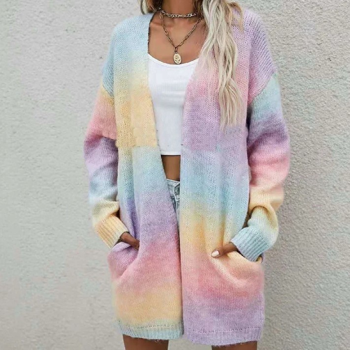 Kaschmir Cardigan Strickjacke Elisha Bunt Rosa