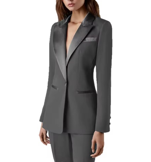 Smoking Stil Hosenanzug Friderike für Damen in Grau