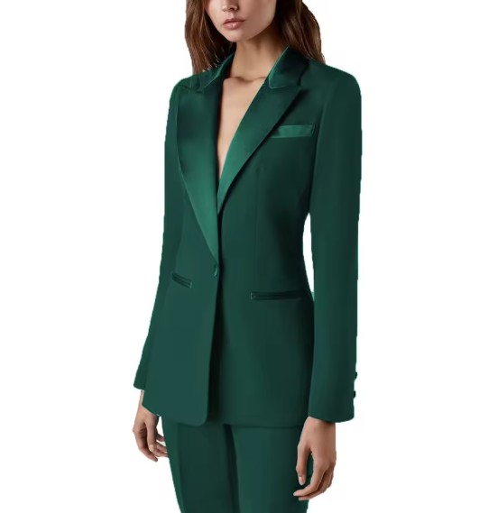 Smoking Stil Hosenanzug Friderike für Damen in Dunkelgrün