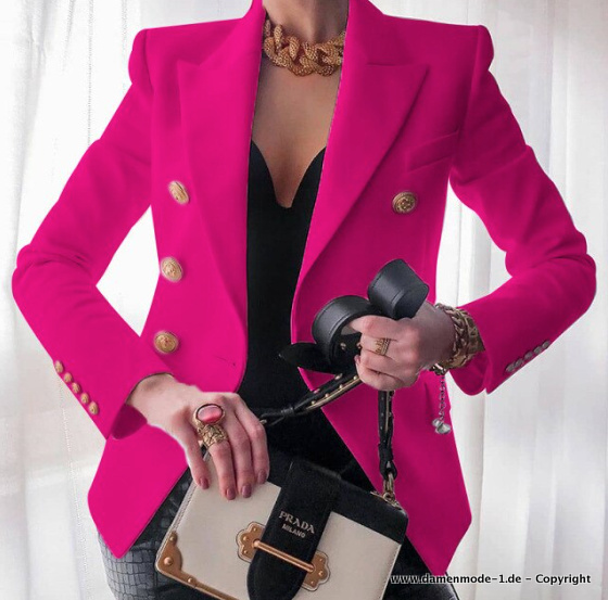 Eleganter Kurzer Damen Blazer in Pink