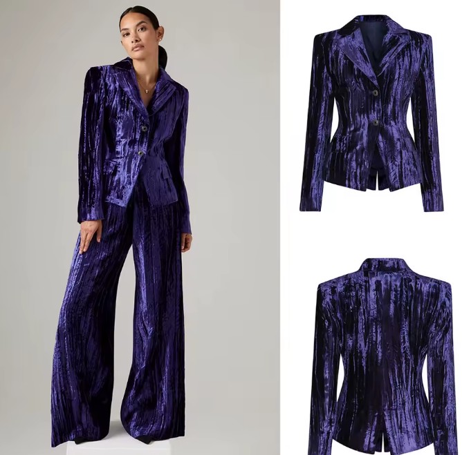  Glitzer Hosenanzug für Damen in Lila Festlich